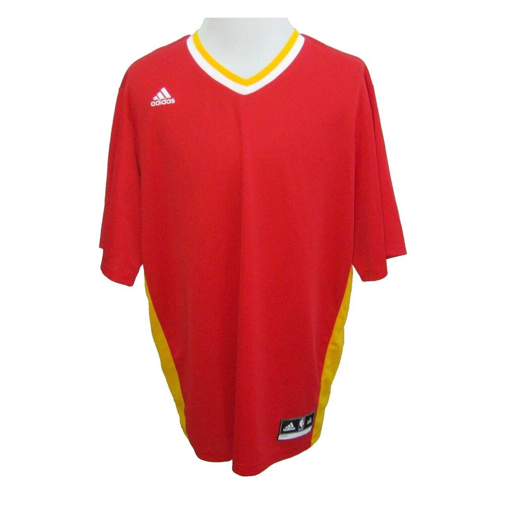 New ATLANTA HAWKS Men's (2XL) Red Adidas Basketball Jersey Uniform T-Shirt NBA